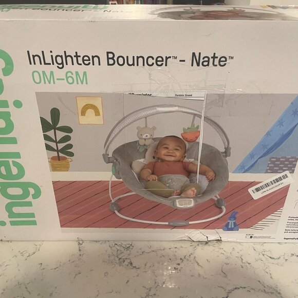 *NEW* Baby Bouncer Seat w/ Light Up Toy Bar & Pillow Mat - Picture 3 of 6